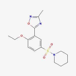 molecular formula C16H21N3O4S B7698681 1-[4-Ethoxy-3-(3-methyl-1,2,4-oxadiazol-5-YL)benzenesulfonyl]piperidine 