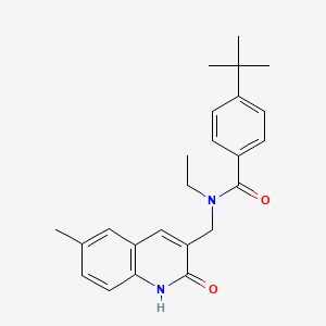 molecular formula C24H28N2O2 B7698697 4-(tert-butyl)-N-ethyl-N-((2-hydroxy-6-methylquinolin-3-yl)methyl)benzamide 