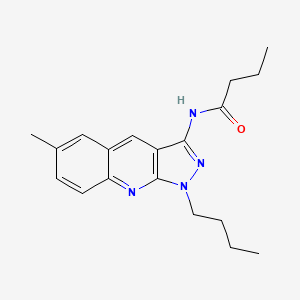 molecular formula C19H24N4O B7698752 N-(1-butyl-6-methyl-1H-pyrazolo[3,4-b]quinolin-3-yl)butyramide 