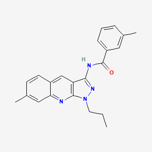 molecular formula C22H22N4O B7698765 3-methyl-N-(7-methyl-1-propyl-1H-pyrazolo[3,4-b]quinolin-3-yl)benzamide 