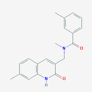 molecular formula C20H20N2O2 B7698782 N-((2-hydroxy-7-methylquinolin-3-yl)methyl)-N,3-dimethylbenzamide 