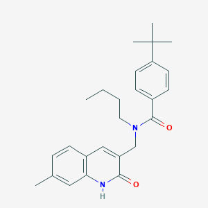 molecular formula C26H32N2O2 B7698799 4-(tert-butyl)-N-butyl-N-((2-hydroxy-7-methylquinolin-3-yl)methyl)benzamide 