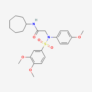 N-cycloheptyl-2-(3,4-dimethoxy-N-(4-methoxyphenyl)phenylsulfonamido)acetamide