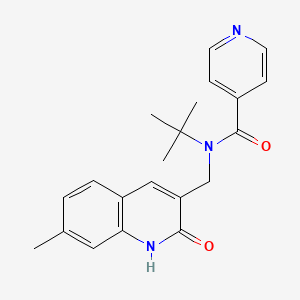 N-(tert-butyl)-N-((2-hydroxy-7-methylquinolin-3-yl)methyl)isonicotinamide