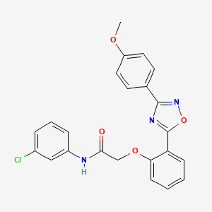 molecular formula C23H18ClN3O4 B7698842 N-(3-chlorophenyl)-2-(2-(3-(4-methoxyphenyl)-1,2,4-oxadiazol-5-yl)phenoxy)acetamide 