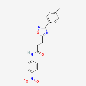 N-(4-nitrophenyl)-3-(3-(p-tolyl)-1,2,4-oxadiazol-5-yl)propanamide