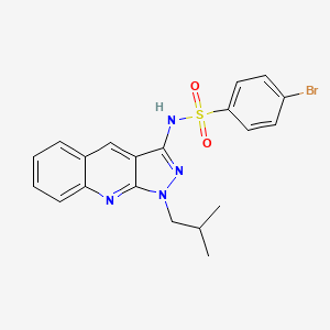 molecular formula C20H19BrN4O2S B7698881 4-bromo-N-(1-isobutyl-1H-pyrazolo[3,4-b]quinolin-3-yl)benzenesulfonamide 