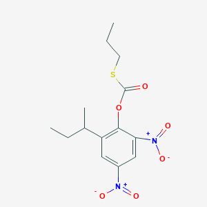 B076989 (2-Butan-2-yl-4,6-dinitrophenyl) propylsulfanylformate CAS No. 14355-12-5