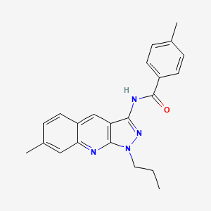 4-methyl-N-(7-methyl-1-propyl-1H-pyrazolo[3,4-b]quinolin-3-yl)benzamide