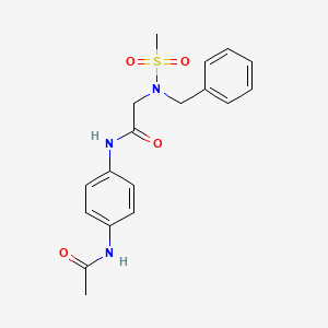 molecular formula C18H21N3O4S B7698943 N-(4-acetamidophenyl)-2-(N-benzylmethylsulfonamido)acetamide 