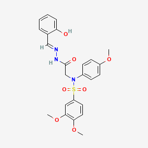 molecular formula C24H25N3O7S B7698985 (E)-N-(2-(2-(2-hydroxybenzylidene)hydrazinyl)-2-oxoethyl)-3,4-dimethoxy-N-(4-methoxyphenyl)benzenesulfonamide 