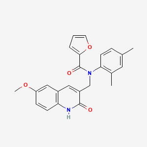 N-(2,4-dimethylphenyl)-N-((2-hydroxy-6-methoxyquinolin-3-yl)methyl)furan-2-carboxamide