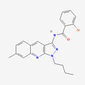 molecular formula C22H21BrN4O B7699003 2-bromo-N-(1-butyl-7-methyl-1H-pyrazolo[3,4-b]quinolin-3-yl)benzamide 