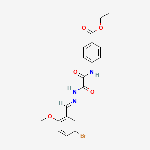 ethyl 4-({N'-[(E)-(4-{[(1-phenylethyl)carbamoyl]methoxy}phenyl)methylidene]hydrazinecarbonyl}formamido)benzoate