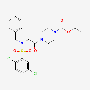 ETHYL 4-[2-(N-BENZYL2,5-DICHLOROBENZENESULFONAMIDO)ACETYL]PIPERAZINE-1-CARBOXYLATE