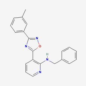 molecular formula C21H18N4O B7699055 N-benzyl-3-(3-(m-tolyl)-1,2,4-oxadiazol-5-yl)pyridin-2-amine 