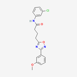 molecular formula C19H18ClN3O3 B7699062 N-(3-chlorophenyl)-4-(3-(3-methoxyphenyl)-1,2,4-oxadiazol-5-yl)butanamide 