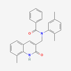 molecular formula C26H24N2O2 B7699095 N-(2,5-dimethylphenyl)-N-((2-hydroxy-8-methylquinolin-3-yl)methyl)benzamide 