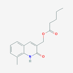 molecular formula C16H19NO3 B7699141 (2-hydroxy-8-methylquinolin-3-yl)methyl pentanoate 