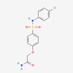 molecular formula C14H13ClN2O4S B7699186 2-[4-[(4-Chlorophenyl)sulfamoyl]phenoxy]acetamide CAS No. 915899-21-7