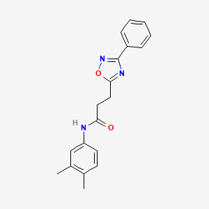 molecular formula C19H19N3O2 B7699188 N-(3,4-dimethylphenyl)-3-(3-phenyl-1,2,4-oxadiazol-5-yl)propanamide 