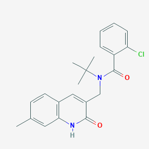 N-(tert-butyl)-2-chloro-N-((2-hydroxy-7-methylquinolin-3-yl)methyl)benzamide