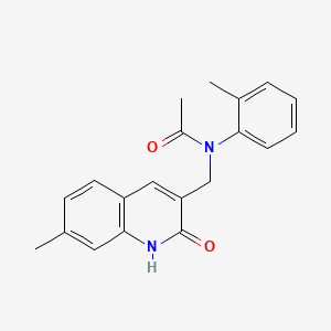 molecular formula C20H20N2O2 B7699222 N-((2-hydroxy-7-methylquinolin-3-yl)methyl)-N-(o-tolyl)acetamide 