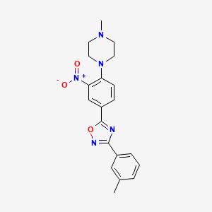 1-Methyl-4-{4-[3-(3-methylphenyl)-1,2,4-oxadiazol-5-yl]-2-nitrophenyl}piperazine