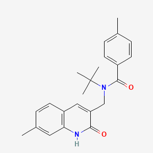 molecular formula C23H26N2O2 B7699250 N-(tert-butyl)-N-((2-hydroxy-7-methylquinolin-3-yl)methyl)-4-methylbenzamide 