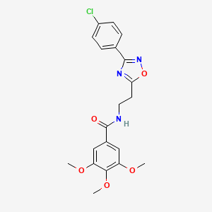 molecular formula C20H20ClN3O5 B7699260 N-[2-[3-(4-chlorophenyl)-1,2,4-oxadiazol-5-yl]ethyl]-3,4,5-trimethoxybenzamide 