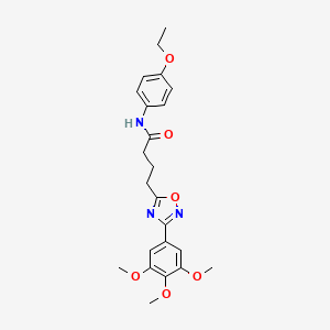 molecular formula C23H27N3O6 B7699270 N-(4-ethoxyphenyl)-4-(3-(3,4,5-trimethoxyphenyl)-1,2,4-oxadiazol-5-yl)butanamide 