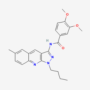 N-(1-butyl-6-methyl-1H-pyrazolo[3,4-b]quinolin-3-yl)-3,4-dimethoxybenzamide