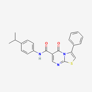 3-phenyl-6-(pyrrolidine-1-carbonyl)-5H-[1,3]thiazolo[3,2-a]pyrimidin-5-one