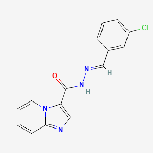 (E)-N'-(3-chlorobenzylidene)-2-methylimidazo[1,2-a]pyridine-3-carbohydrazide