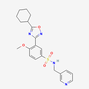 3-(5-cyclohexyl-1,2,4-oxadiazol-3-yl)-4-methoxy-N-(pyridin-3-ylmethyl)benzenesulfonamide