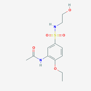 molecular formula C12H18N2O5S B7699343 N-(2-ethoxy-5-(N-(2-hydroxyethyl)sulfamoyl)phenyl)acetamide 