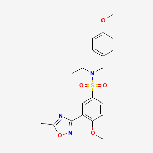 N-ethyl-4-methoxy-N-(4-methoxybenzyl)-3-(5-methyl-1,2,4-oxadiazol-3-yl)benzenesulfonamide