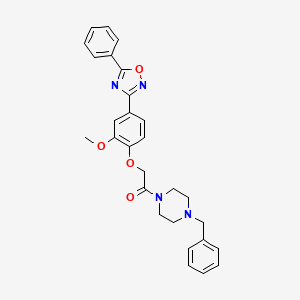 1-(4-Benzylpiperazin-1-YL)-2-[2-methoxy-4-(5-phenyl-1,2,4-oxadiazol-3-YL)phenoxy]ethan-1-one