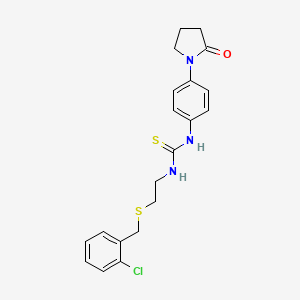 1-[2-[(2-Chlorophenyl)methylsulfanyl]ethyl]-3-[4-(2-oxopyrrolidin-1-yl)phenyl]thiourea