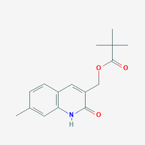 molecular formula C16H19NO3 B7699372 (2-hydroxy-7-methylquinolin-3-yl)methyl pivalate 