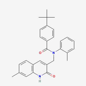 4-(tert-butyl)-N-((2-hydroxy-7-methylquinolin-3-yl)methyl)-N-(o-tolyl)benzamide