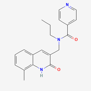 molecular formula C20H21N3O2 B7699402 N-((2-hydroxy-8-methylquinolin-3-yl)methyl)-N-propylisonicotinamide 