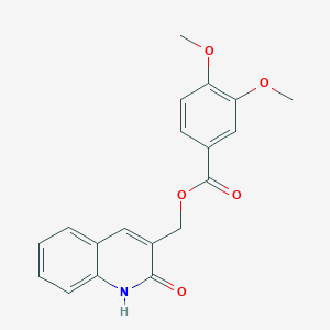 (2-hydroxyquinolin-3-yl)methyl 3,4-dimethoxybenzoate