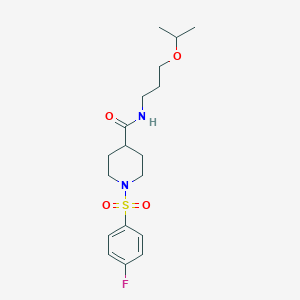 1-((4-fluorophenyl)sulfonyl)-N-(3-isopropoxypropyl)piperidine-4-carboxamide