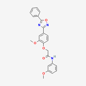 molecular formula C24H21N3O5 B7699445 2-[2-Methoxy-4-(5-phenyl-1,2,4-oxadiazol-3-YL)phenoxy]-N-(3-methoxyphenyl)acetamide 