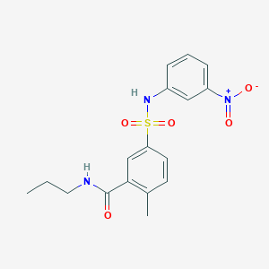 2-methyl-5-[(3-nitrophenyl)sulfamoyl]-N-propylbenzamide