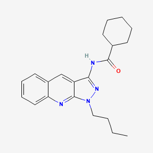 molecular formula C21H26N4O B7699462 N-(1-butyl-1H-pyrazolo[3,4-b]quinolin-3-yl)cyclohexanecarboxamide 