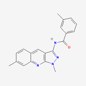 N-(1,7-dimethyl-1H-pyrazolo[3,4-b]quinolin-3-yl)-3-methylbenzamide