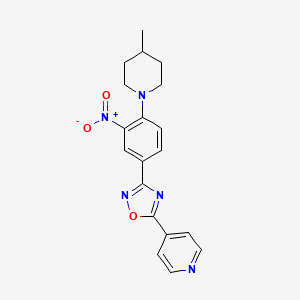 3-(4-(4-methylpiperidin-1-yl)-3-nitrophenyl)-5-(pyridin-4-yl)-1,2,4-oxadiazole