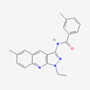 molecular formula C21H20N4O B7699499 N-(1-ethyl-6-methyl-1H-pyrazolo[3,4-b]quinolin-3-yl)-3-methylbenzamide 